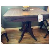ANTIQUE MARBLE TOP EASTLAKE LAMP TABLE - 30 X 21