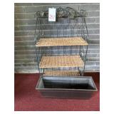 METAL & RATTAN SHELF - 21 X 11 X 34 '  AND