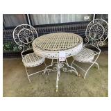 METAL OUTDOOR TABLE & 2 CHAIRS