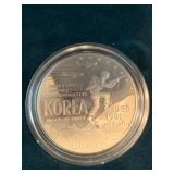 U.S. KOREAN $1.00 STERLING PROOF COIN IN CASE