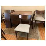 MID-CENTURY MODERN DROP-LEAF TABLE W/ 6 CHAIRS &