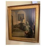 VINTAGE FRAMED ' THE SAMPLER ' PRINT - 23 X 26 '