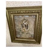 ANTIQUE WEDDING VEIL W/ PHOTO IN SHADOW BOX - 27