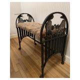 CAST IRON BENCH W/ CATS - 24 X 11 X 21.5 '