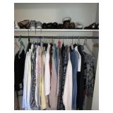 CONTENTS OF CLOSET - LADIES SHOES & CLOTHES -
