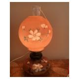 16 ' ANTIQUE HAND-PAINTED GLASS LAMP