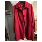 LONDON FOG RED PEA COAT - SZ MED