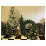 LARGE LOT OF FAUX CHRISTMAS GREENERY & HOLIDAY