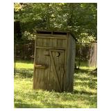 NON FUNCTIONING FULL SIZE WOOD OUTHOUSE - YES I