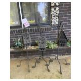 3 IRON DECORATIVE LANTERNS ON STANDS - 32.5 '