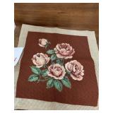 NEEDLEPOINT CHAIR/PILLOW COVER - 17 X 17 ' TOTAL
