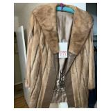 FUR & LEATHER JACKET W/ EMBROIDERED LINING - SZ