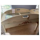GLASS & WOOD COFFEE TABLE - 32 X 19 X 21 '