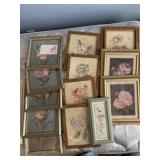 14 FRAMED DECORATIVE FLORAL PRINTS - ASSORTED