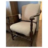VINTAGE UPHOLSTERED WOOD CHAIR