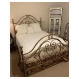 POTTERY BARN FULL SIZE IRON BED W/ MATTRESSES &