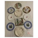 10 FLORAL & BOTANICAL DECORATIVE PLATES