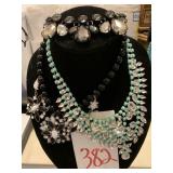 3 ELEGANT JEWELED NECKLACES