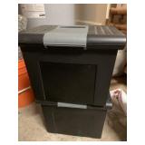 2 PLASTIC FILE BOXES W/ HANGING FILE FOLDERS