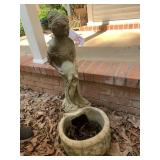33.5 ' VINTAGE CONCRETE MAIDEN FOUNTAIN