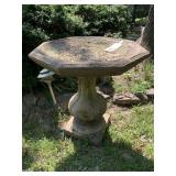 VINTAGE CONCRETE 2 PC HEAVY BIRD BATH - 27 X 28.5