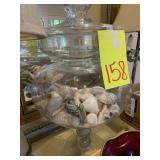 LARGE APOTHECARY JAR W/ SAND & SEA SHELLS - 24 X