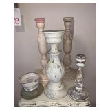 5 ASSORTED COTTAGE CORE CANDLE HOLDERS
