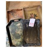 4 DECORATIVE SERVING TRAYS