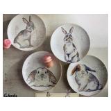 4 PIER ONE RABBIT SALAD PLATES