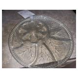 13 ' VINTAGE DEVILED EGG & RELISH GLASS TRAY