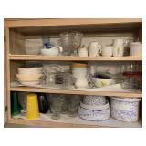CONTENTS OF KITCHEN CABINETS AS SHOWN