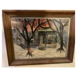 VINTAGE ORIGINAL WATERCOLOR PAINTING OF HOUSE W/