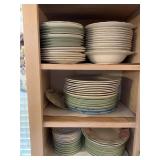CABINET FULL OF GLASS DINNERWARE
