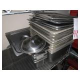 LOT OF RESTAURANT STAINLESS STEAM TABLE PANS