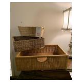 3 STORAGE TOTE BASKETS - 14 ' TO 22.5 '