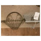 2 IRON WALL BASKET PLANTERS - 16 ' AND 19 '