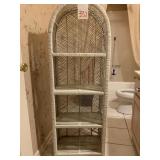 WHITE WICKER SHELF - 19.5 X 11 X 54.5 '