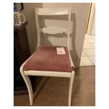 ANTIQUE PAINTED WHITE SIDE CHAIR