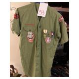 1950'S L.R. BOY SCOUT SHIRT W/ MEDALS & PATCHES