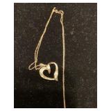 10K GOLD HEART PENDANT AND 18 ' CHAIN
