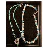 TURQUOISE, STERLING & PEARL NECKLACES