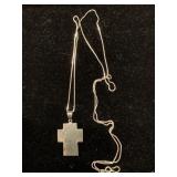 STERLING SILVER CROSS ON 30 ' STERLING CHAIN