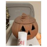TERRA COTTA JACK-O-LANTERN