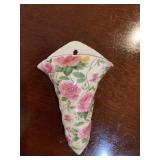 7.5 ' ROSE CHINTZ PORCELAIN WALL POCKET