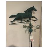 COPPER HORSE WEATHER VANE ON POLE - 29 X 80 '