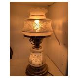 14 ' VINTAGE GLASS 2-LIGHT TABLE LAMP