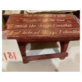 VINTAGE RED WOOD CHILD'S STOOL