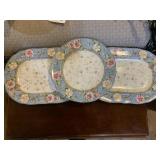 3 JESSICA MCCLINTOCK FLORAL PLATTERS