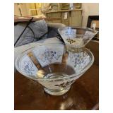 MID-CENTURY GLASS CHIP/DIP SET
