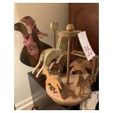 5 PCS 1980'S CRAFTED DECORATIVE WOOD